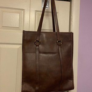 Large Brown Work / School Bag with Zipper Enclosure